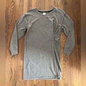 CAbi Women’s M Heathered Gray Sweater Tunic Dress w/Pleated Waist - LIKE NEW!